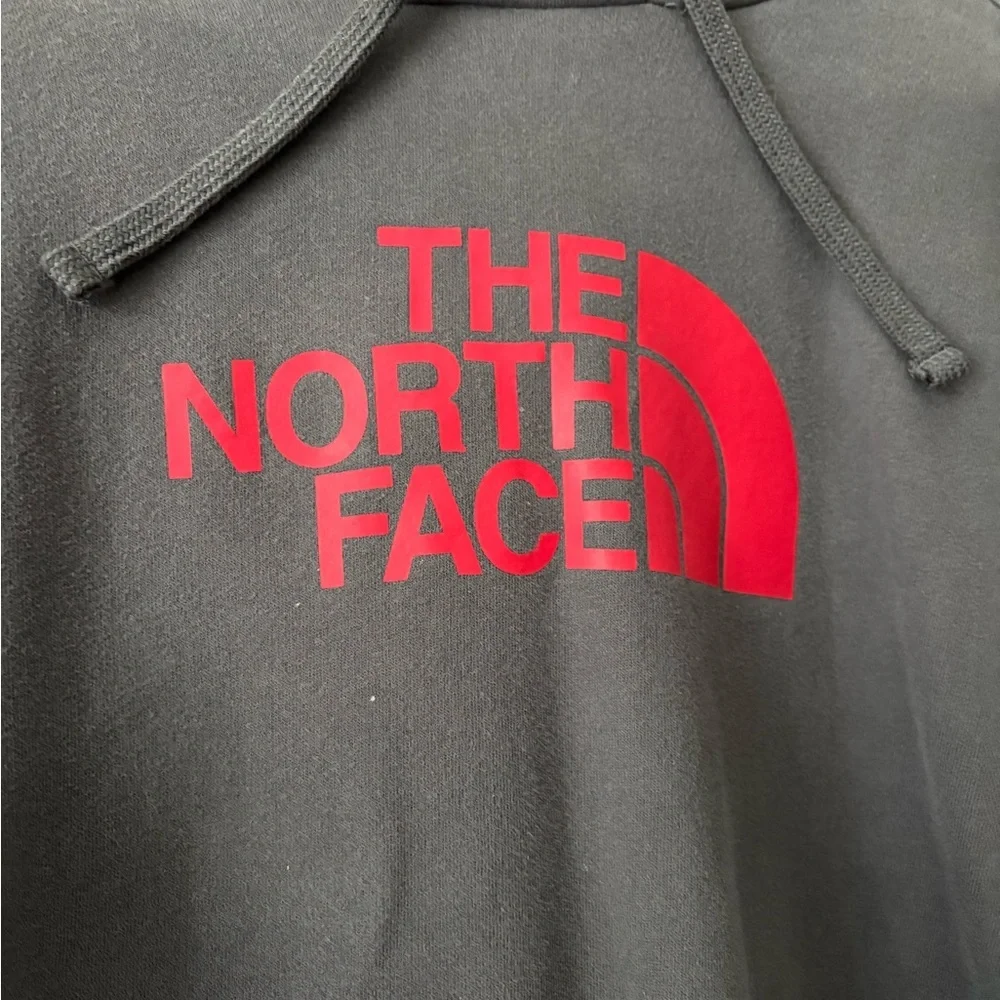 The North Face Men's Charcoal and Red Hoodie